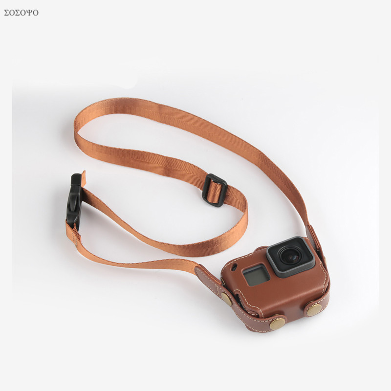 Camera Strap Leather - 3 ألوان واقية حقيبة PU غطاء