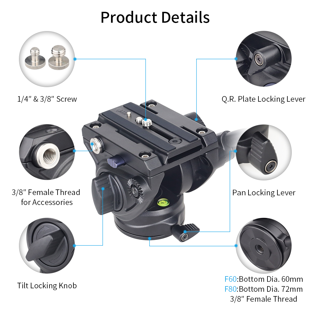 INNOREL F60/F80 فيديو السائل ر - مراجعة Fluid Head Tripod وسعره